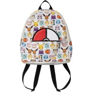 Pokemon Mini Backpack Kids Small White All Over Print Pokeball Coin Purse 2555